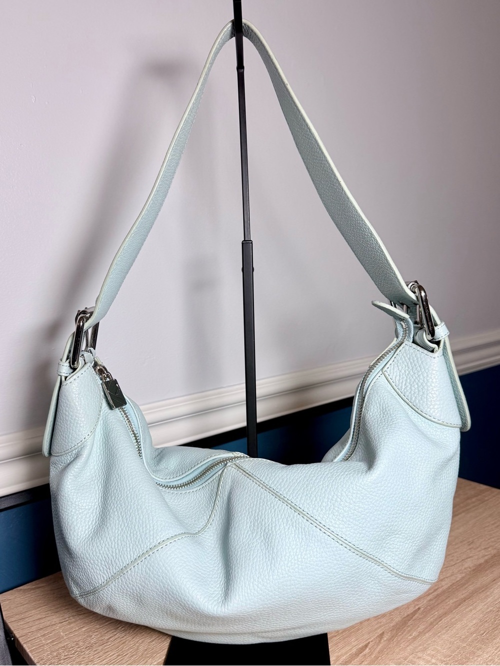 Furla Light Blue Pebbled Leather Shoulder Bag | ✨ | 2000s–Early 2010s ✨